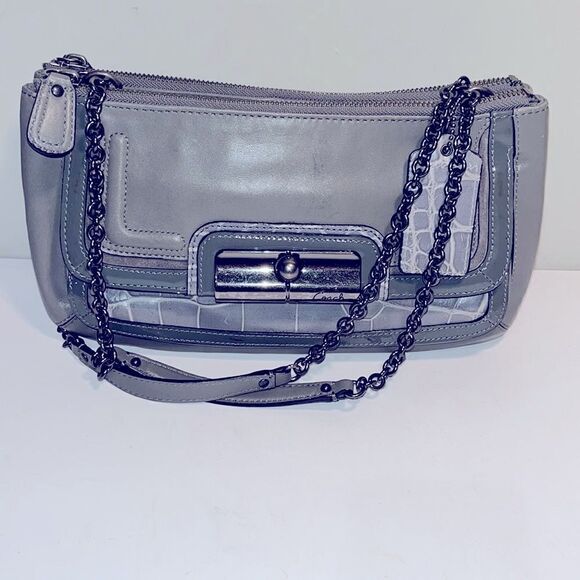 Vintage Coach leather handbag 12”x7”x10” double strap, 17” single strap. - Picture 1 of 12